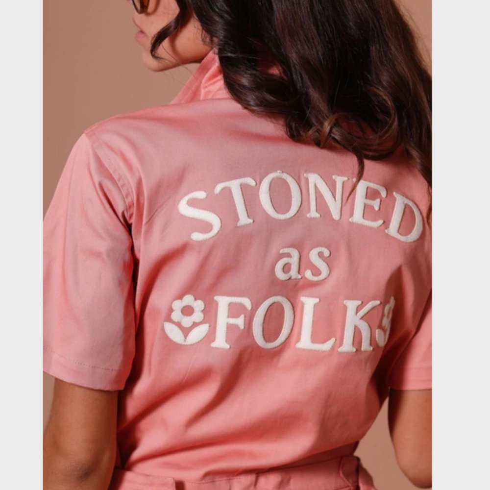 Sugarhigh Lovestoned Stoned As Folk Romper ~ Peach